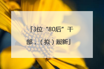3位“80后”干部，（拟）履新